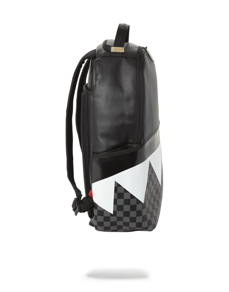 BLACK HALF CHECK SHARKS IN PARIS BACKPACK (ONE OF ONE)