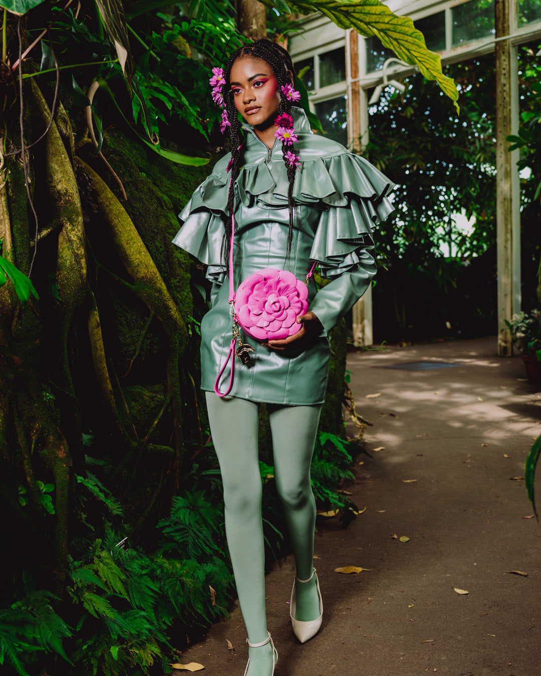 NEW YORK BOTANICAL GARDEN COLLAB - PINK BLOOM SHOULDER BAG