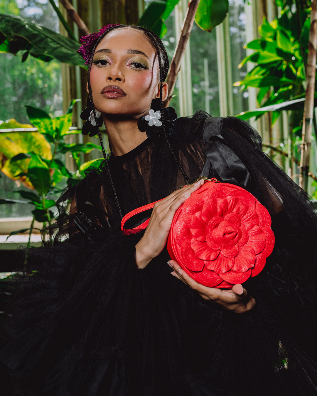 NEW YORK BOTANICAL GARDEN COLLAB - CRIMSON BLOOM SHOULDER BAG