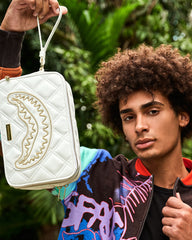 RIVIERA LE BLANC GOLD CHAIN SHARK TOILETRY BAG