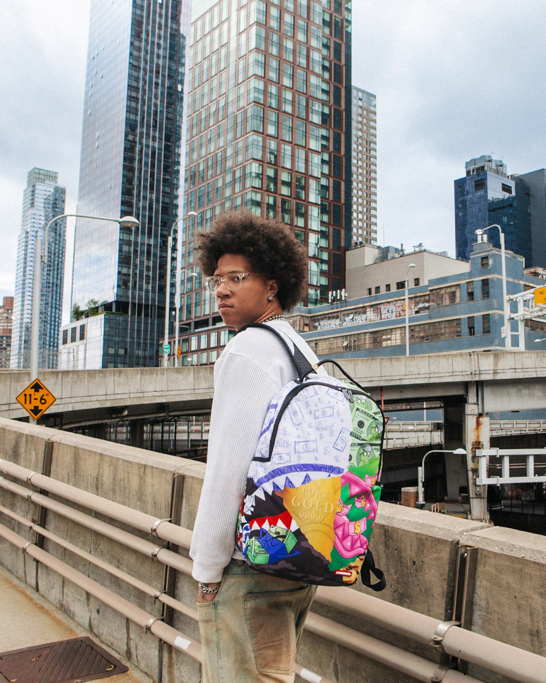 MEAN MONEY COLLAGE BACKPACK